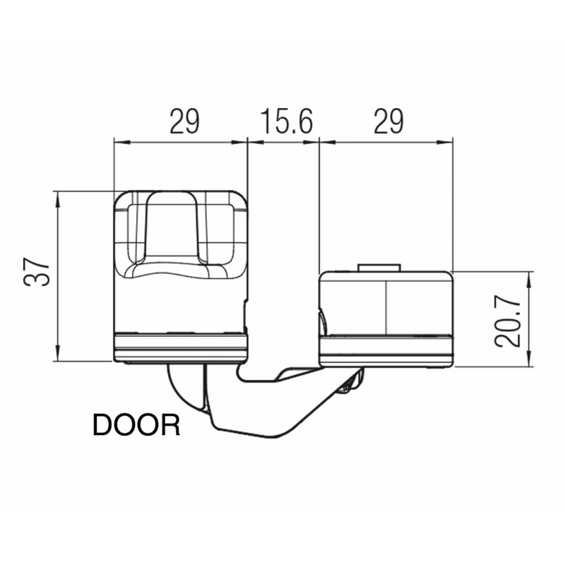 Bisagra oculta Kubica K6700 dorada para puertas rasantes de hasta 70kg