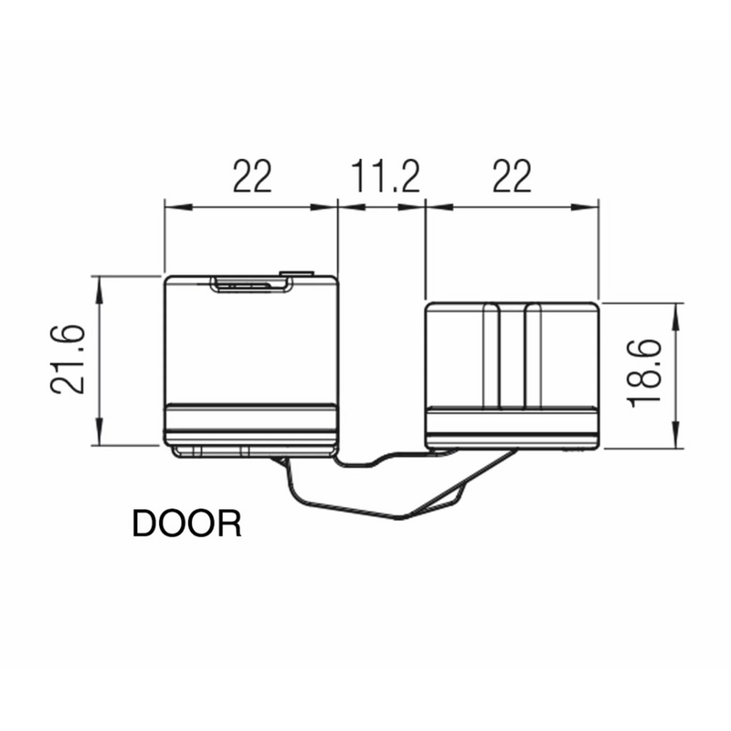 Concealed hinge K6400 gold for flush interior doors and furniture