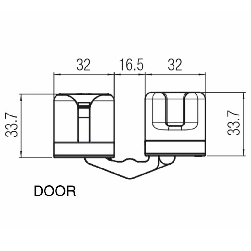 Concealed hinge K7120 in satin chrome for flush doors up to 140kg