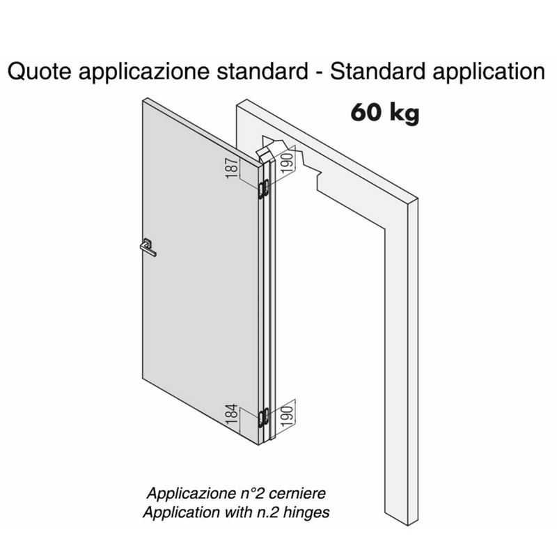 Concealed hinge K8000 31mm wide black for flush doors