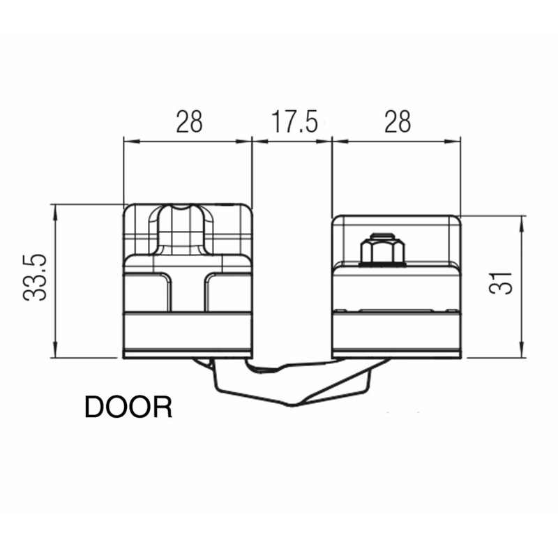 Invisible hinge K5080 black up to 80kg fire resistant