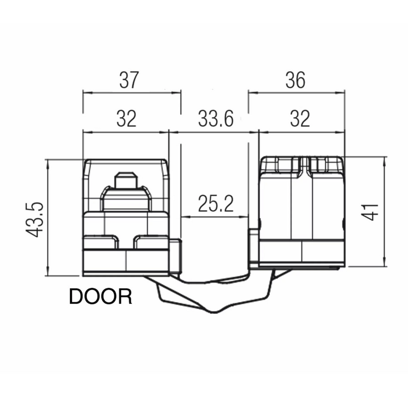 Bisagra oculta Kross K2810 cromada satinado para puerta y pared de hasta 100kg