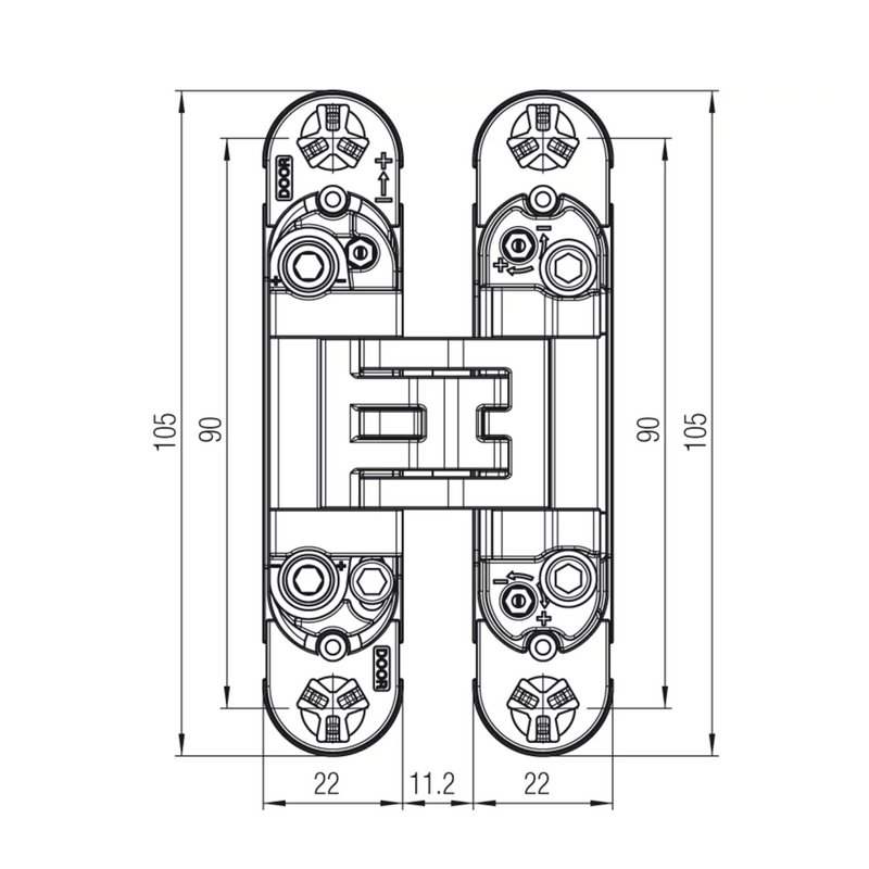 Concealed hinge K6400 gold for flush interior doors and furniture