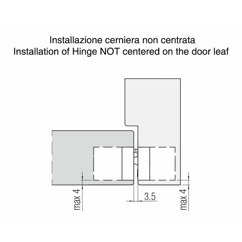 Bisagra oculta Atomika Slim K8060 en cromo satinado para puertas rasantes resistente al fuego