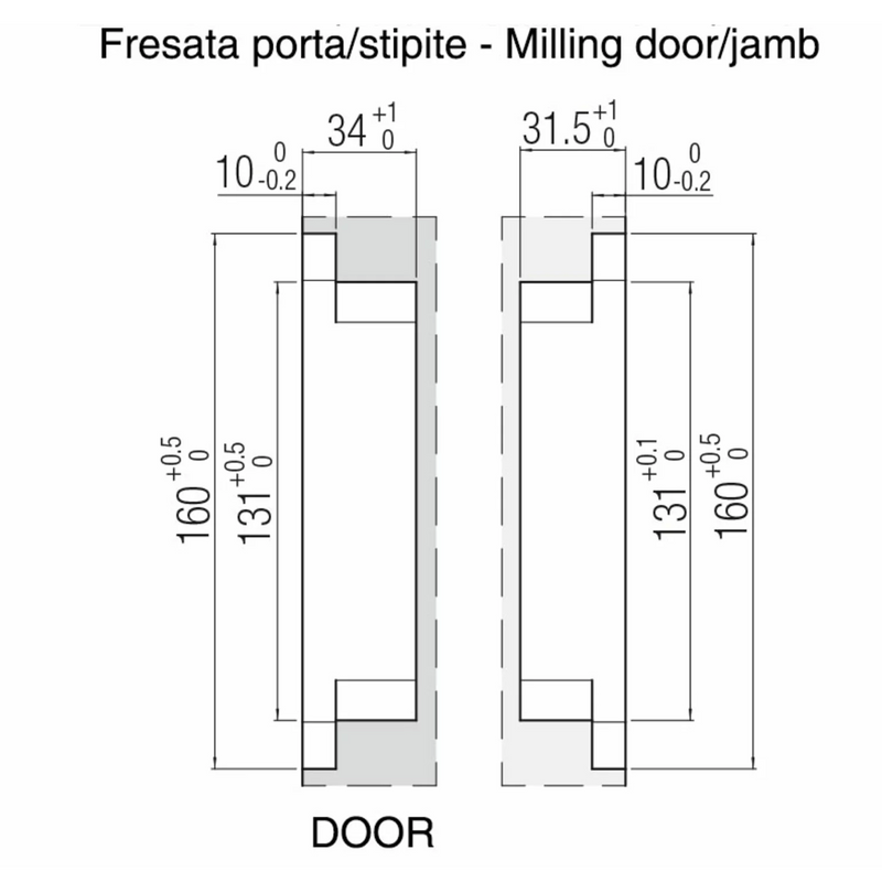 Bisagra invisible K5080 negra hasta 80kg de peso resistente al fuego