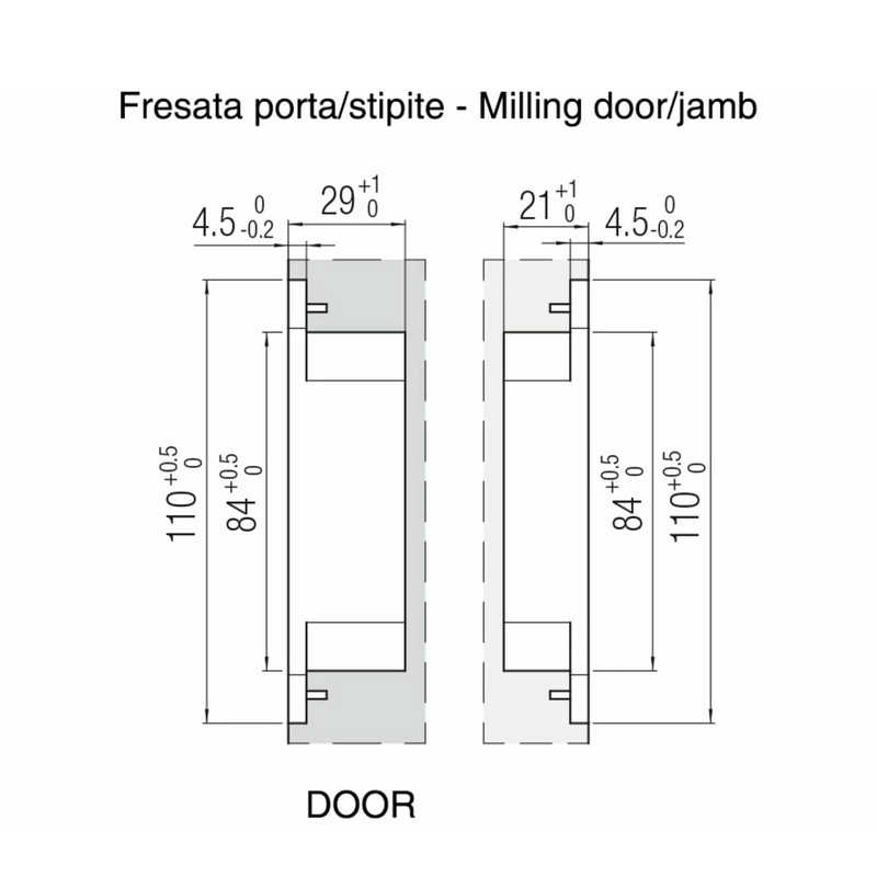 Atomika Slim K8060 concealed hinge in satin chrome for fire-resistant flush doors