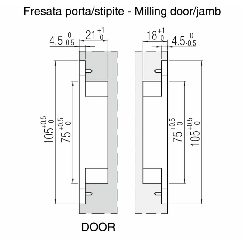 Concealed hinge K6400 matt chrome for flush interior doors and furniture