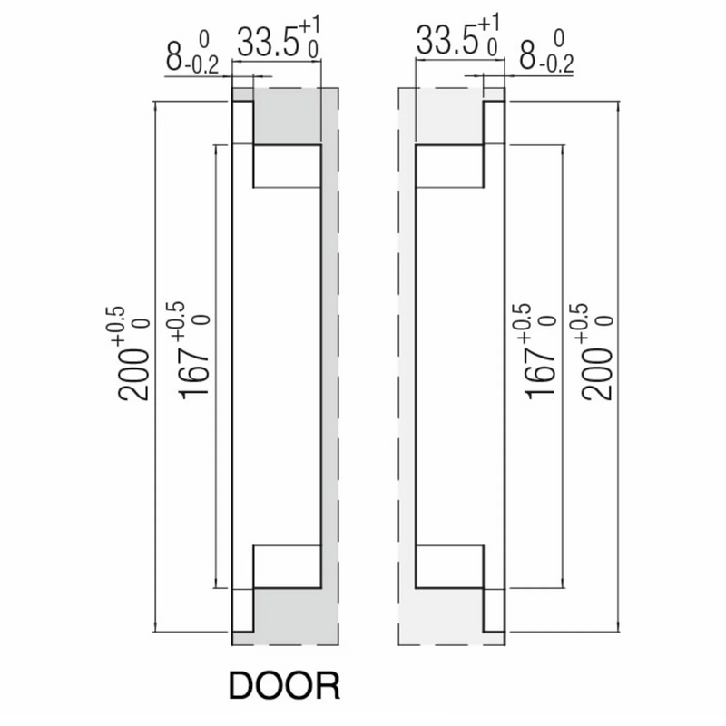 Bisagra oculta K7120 en cromo satinado para puertas rasantes de hasta 140kg