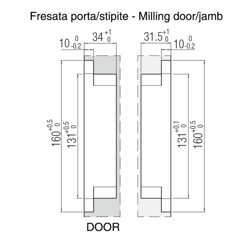 Concealed hinge K8080 in satin chrome for flush doors up to 100kg