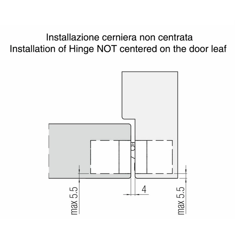 Kubica K6700 gold hidden hinge for flush doors up to 70kg