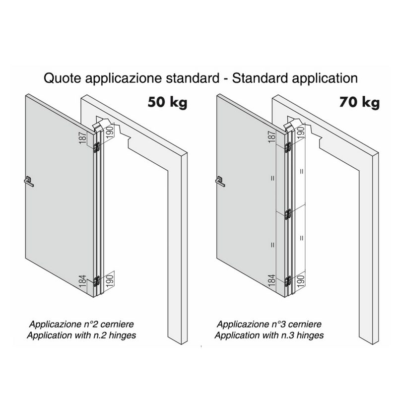 Bisagra oculta Kubica K6700 dorada para puertas rasantes de hasta 70kg