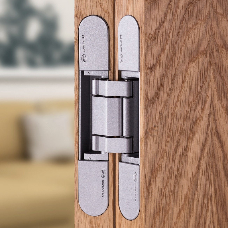 JNF hidden hinge model Coplan 175, 177mm high and 28mm wide, matte chrome finish