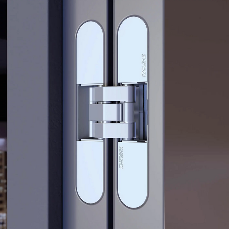 Twist K2000 chrome hidden hinge with automatic closing for 60kg doors