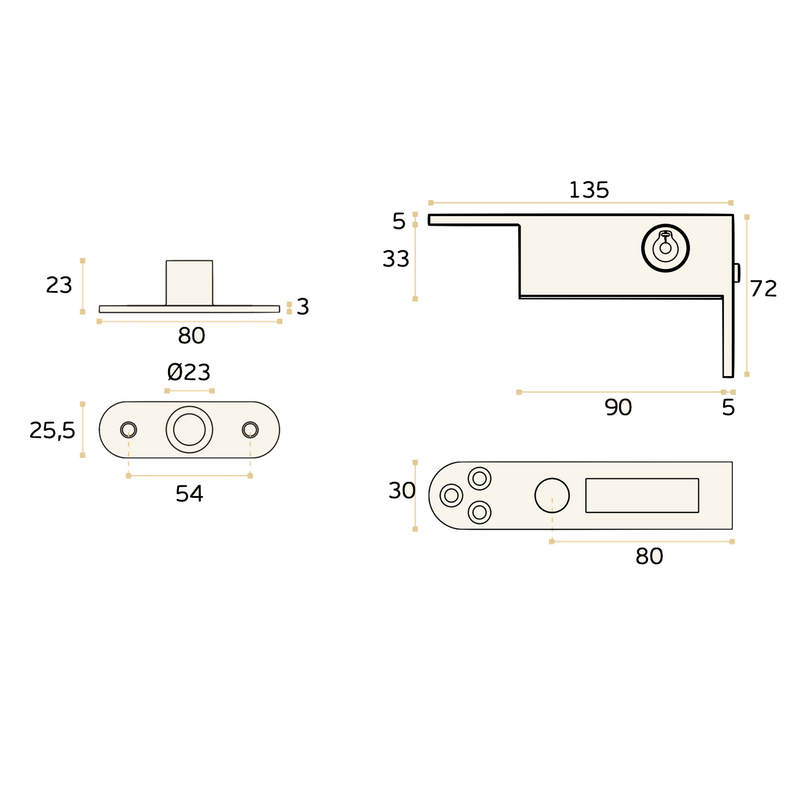 Upper pivot with articulated axis in stainless steel for 200kg doors