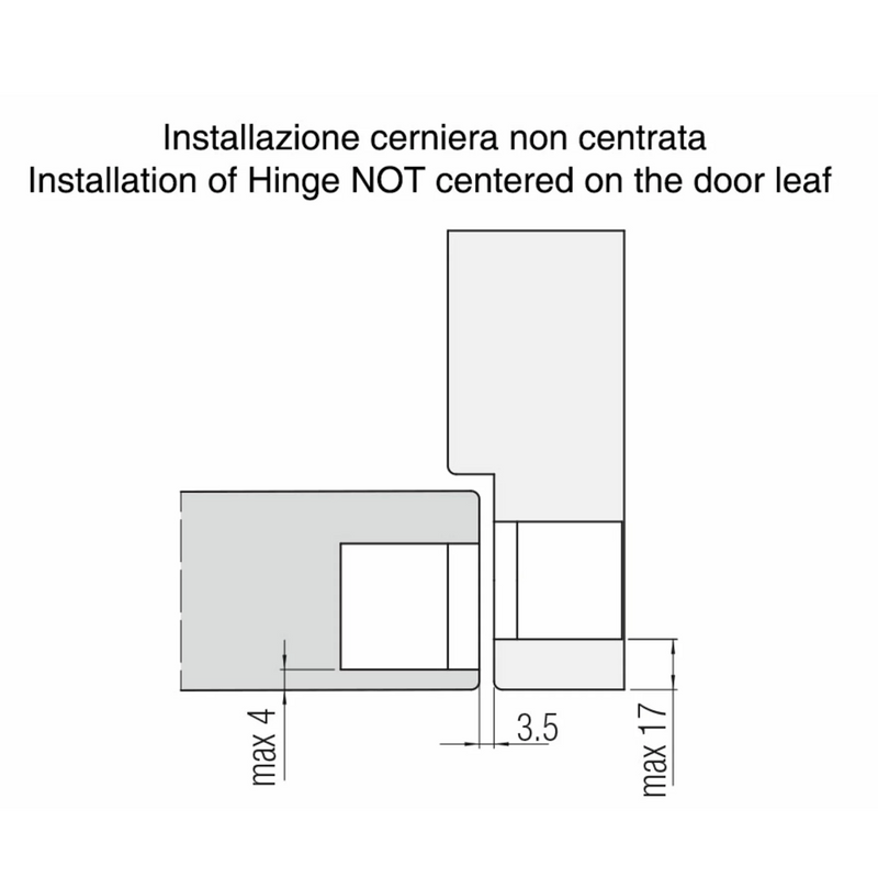 Concealed hinge K6300 satin chrome for doors with frames up to 60kg