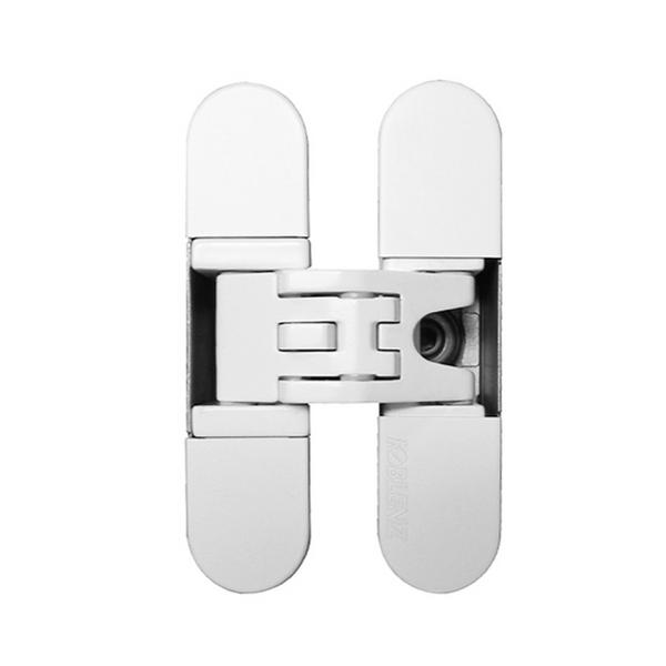 Bisagra oculta K6200 blanco de 23,3mm de ancho para puertas interiores enrasadas