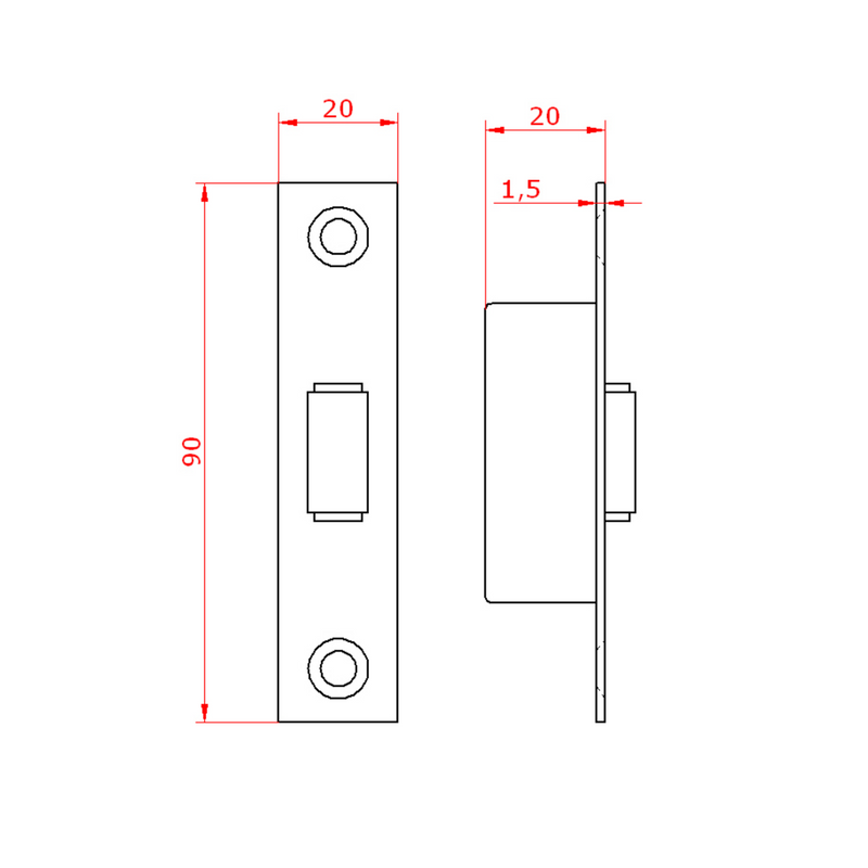 Stainless steel push-pull latch for interior doors