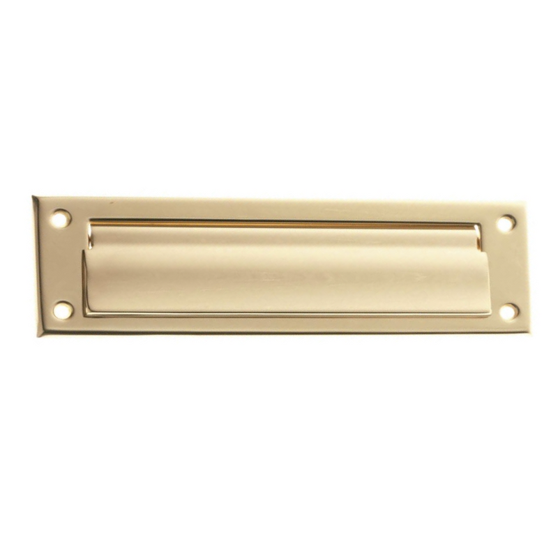 342x73mm rectangular letter opening made of gold-finished brass for doors