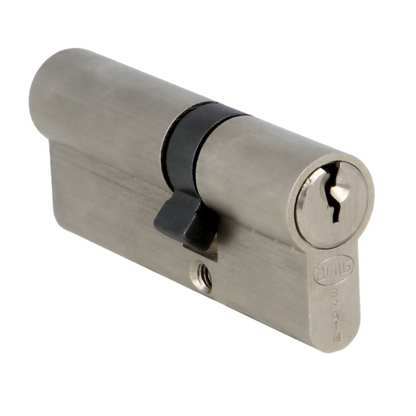 Anti-drill cylinder with long cam serreta key in satin nickel finish 30x50 