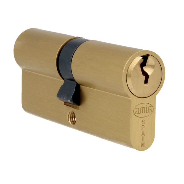 Anti-drill cylinder with long cam serreta key in gold finish 30x40 