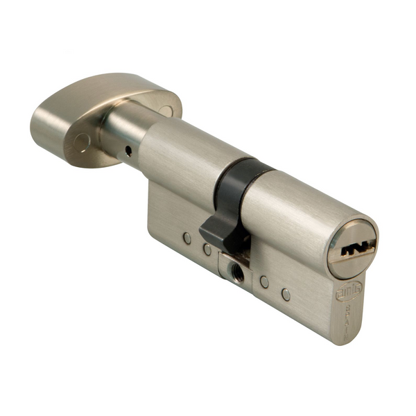 High security cylinder with 40x40 bolt in nickel-plated finish with long cam