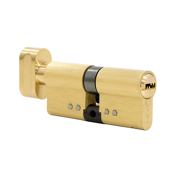 High security brass 30x30 cylinder with button for doors 