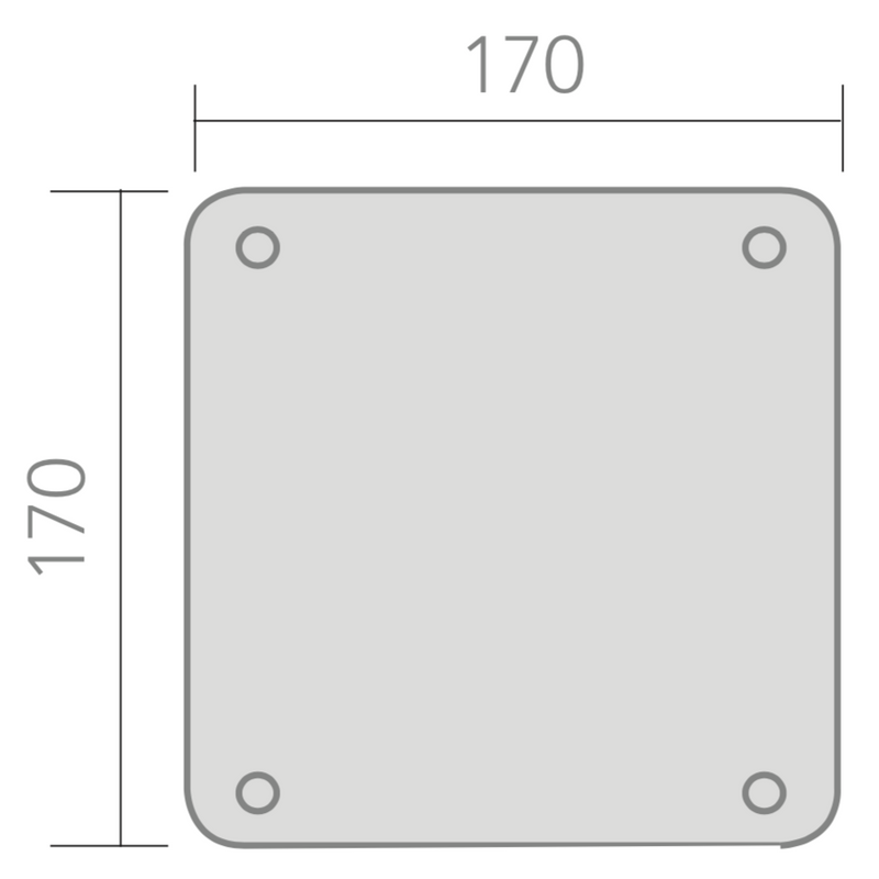 Medidas manilla con placa cuadrada modelo 503
