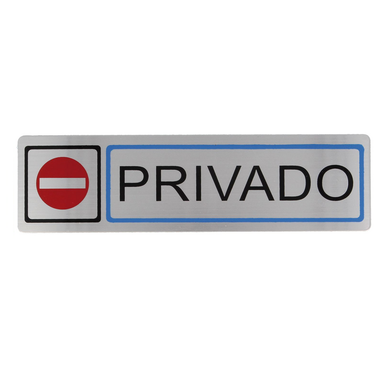 Cartel adhesivo de señalización de privado rectangular fabricado en acero inoxidable