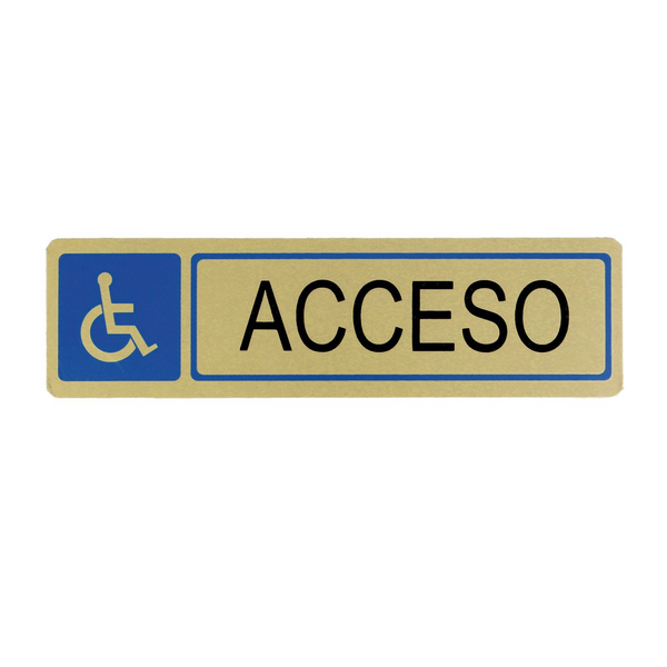 Adhesive rectangular disabled signage sign made of gold aluminum