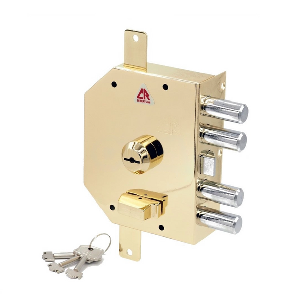 CR Serrature lock with bars model CR 3450 gold right