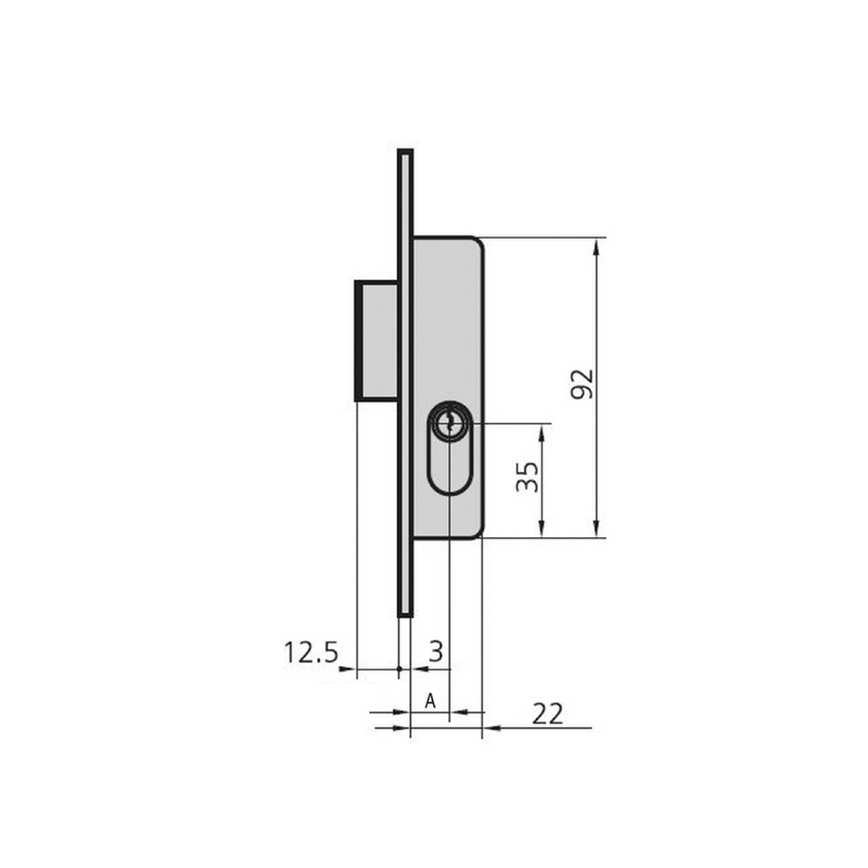 1963A Nickel Plated CVL Single Lever Lock with Oval Cylinder