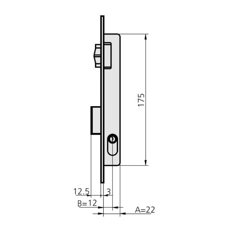 1963V CVL nickel-plated push-pull lock with oval cylinder