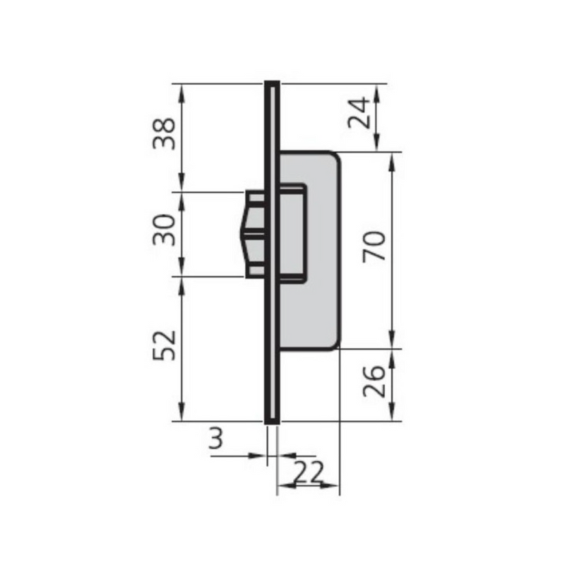 1963RV nickel-plated CVL lock with push-pull ideal for metal doors