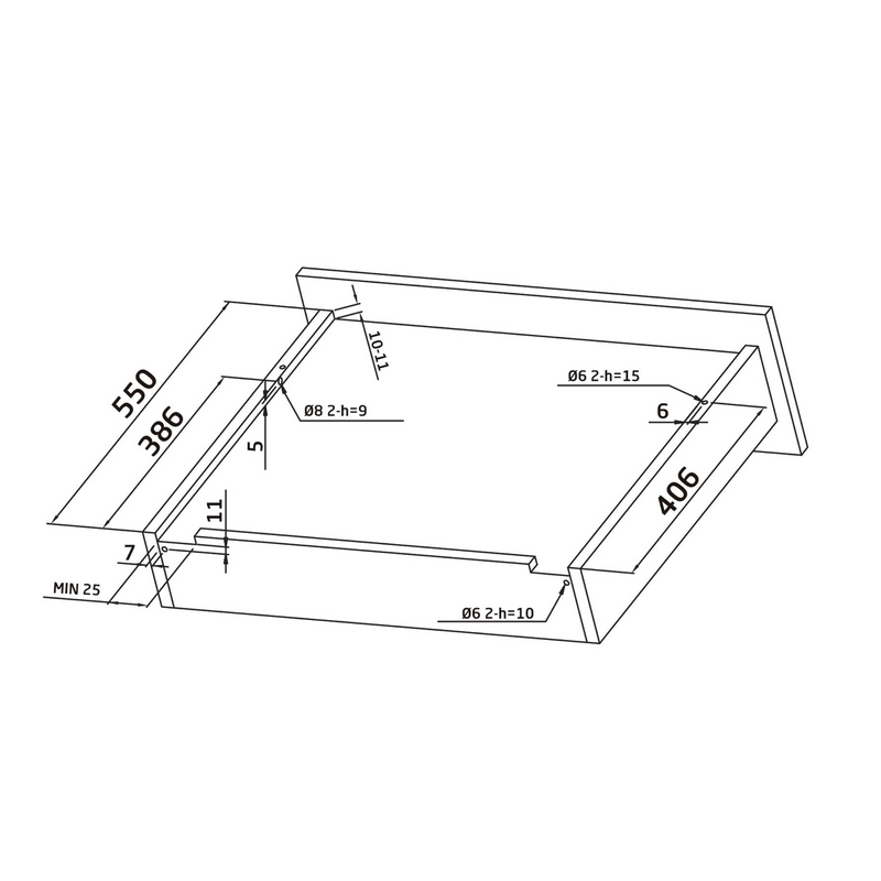 2 guías ocultas de 550mm para cajón con regulación 4.5mm de cierre suave y cargas de 25kg por cada par