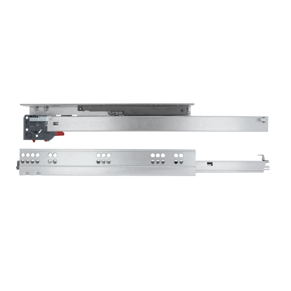 2 hidden 450mm drawer guides with soft closing clips fixation and loads of 25kg per pair