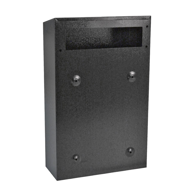 Recogecartas fabricado en acero fácil de instalar en interiores en acabado negro
