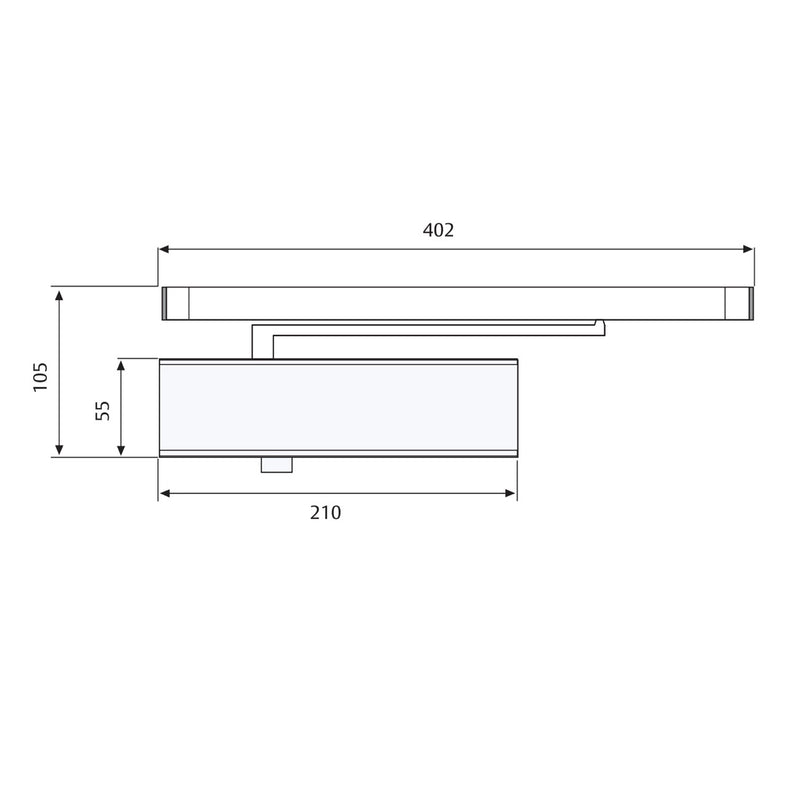 Fecho de porta prateado Tesa CT2300 com guia deslizante para portas até 950 mm