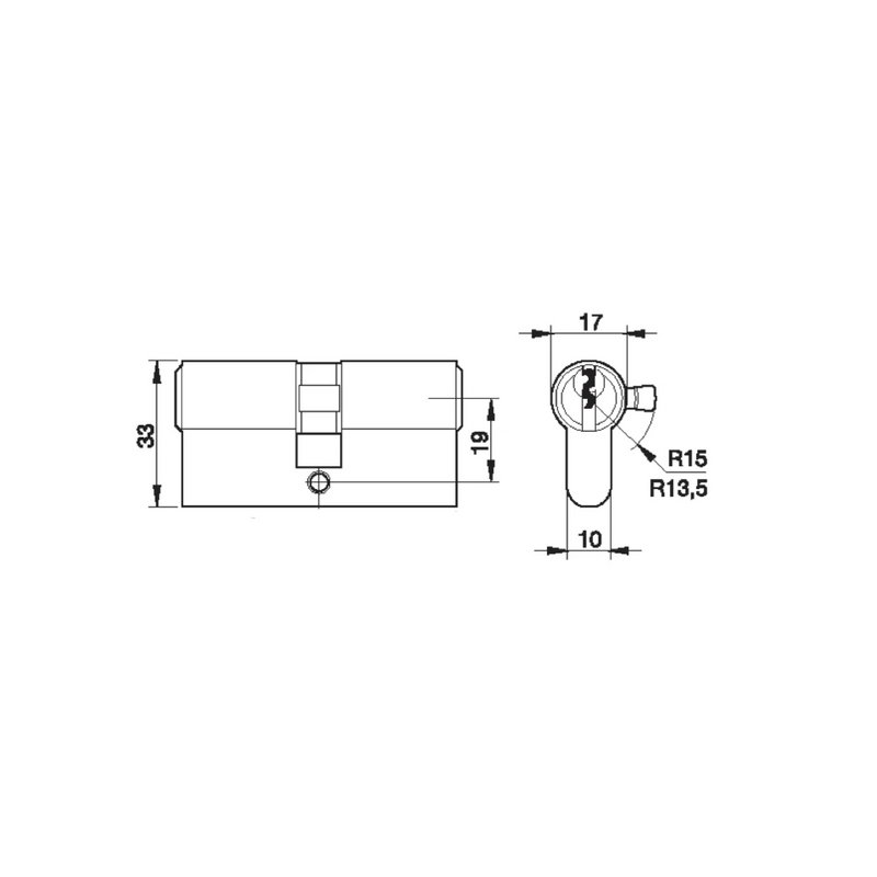 YL5 Yale cylinder 40x40 with serreta key brass finish 