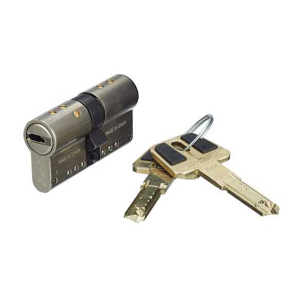 HSK Yale 30x40 maximum security cylinder with nickel-plated point key 