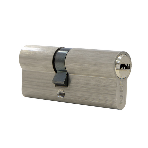 Cylinder lock 30x40 nickel-plated medium security with long cam for doors 