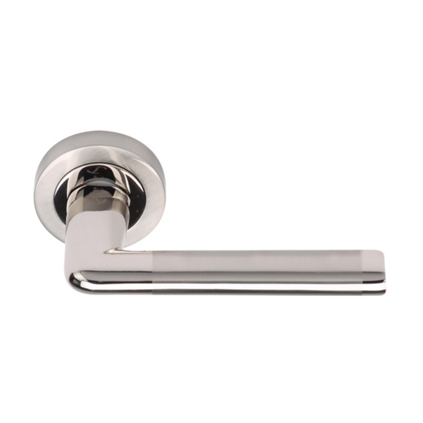 Straight aluminum model '140A' handle with Round Rosette for doors 