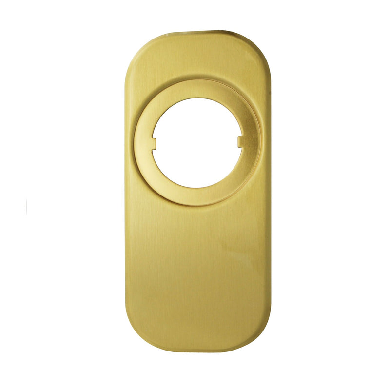 Embellecedor dorado de latón 165x75mm para escudos de seguridad
