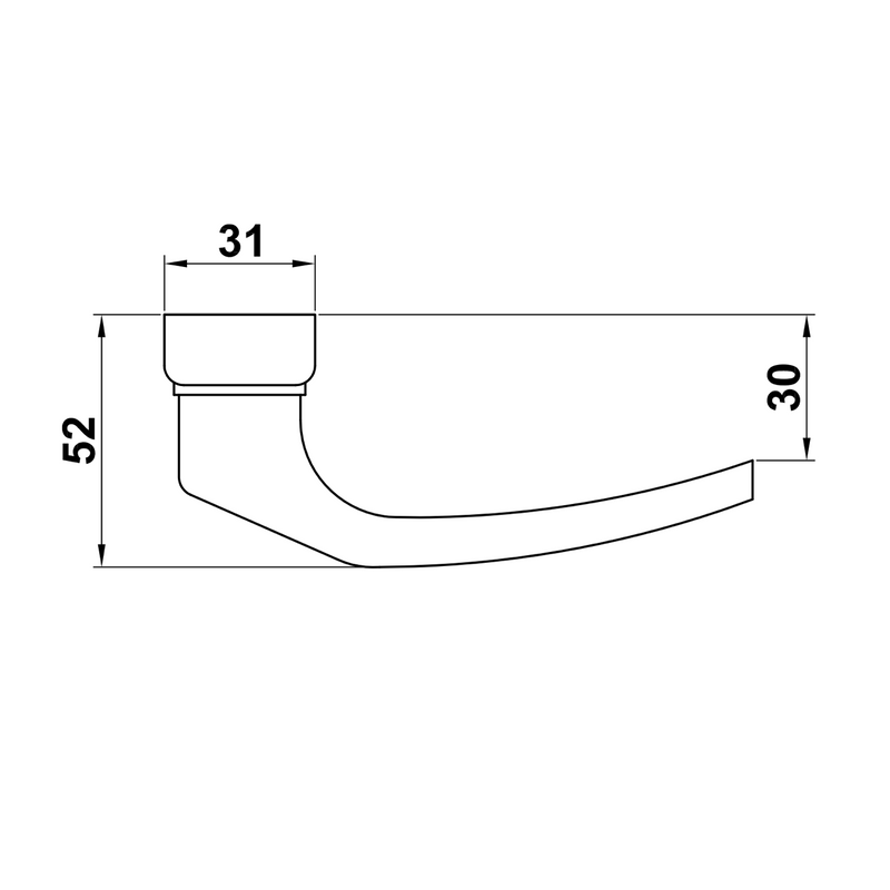 Set of white finished aluminum handles ideal for exterior and metal doors