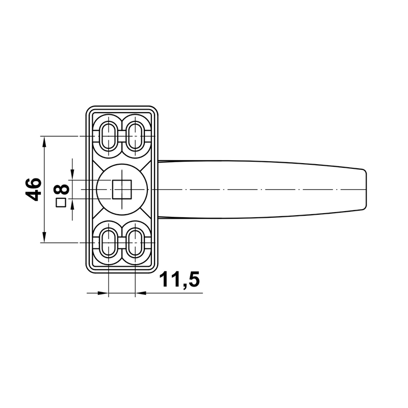 Set of white finished aluminum handles ideal for exterior and metal doors