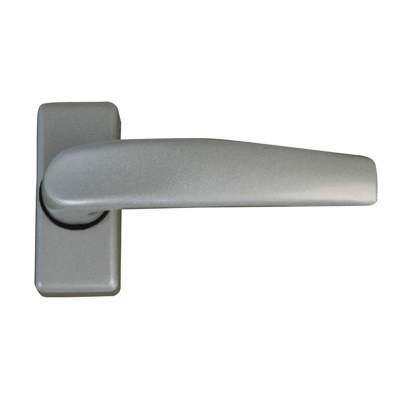 Juego de manillas de aluminio acabado plateado ideal para puertas de exterior y metálicas