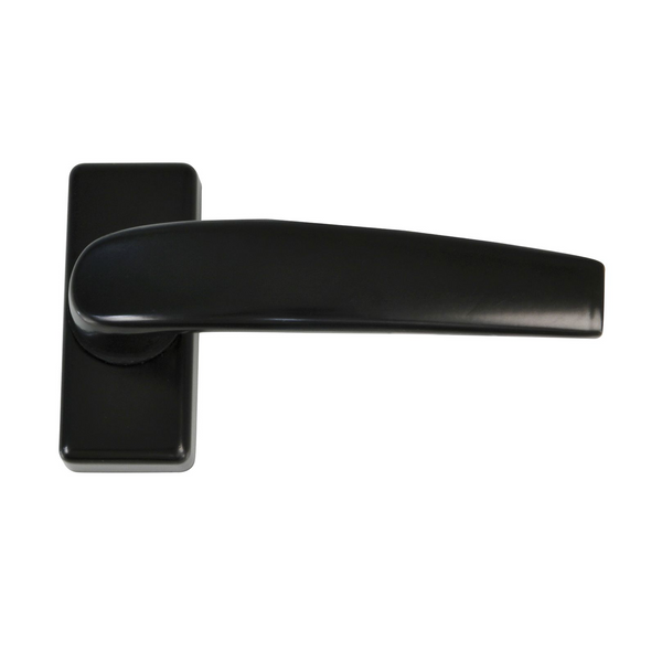 Juego de manillas de aluminio acabado negro ideal para puertas de exterior y metálicas
