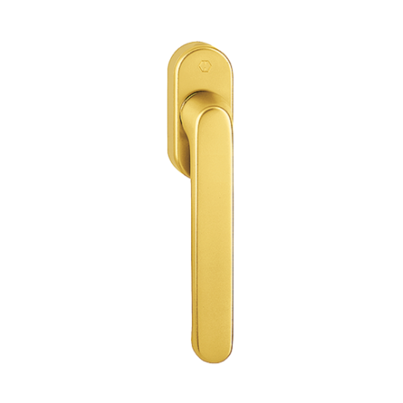 Manilla Luxemburgo en dorado marca Hoppe con cuello corto para ventana oscilobatiente
