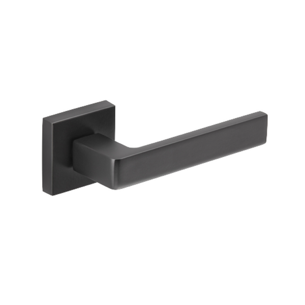 Square rosette in matte black finish model Kristina 717 for doors 