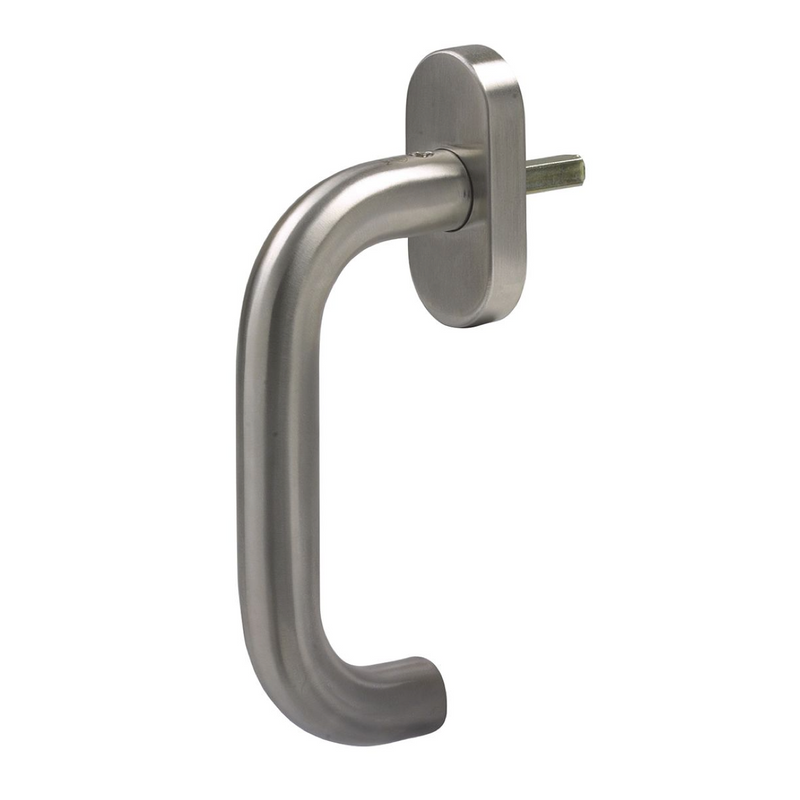 3-position stainless steel U-handle with oval rosette ideal for windows