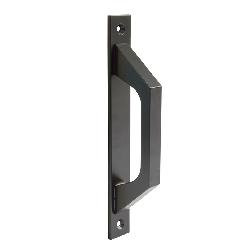 Straight aluminum handle in black finish for doors and windows